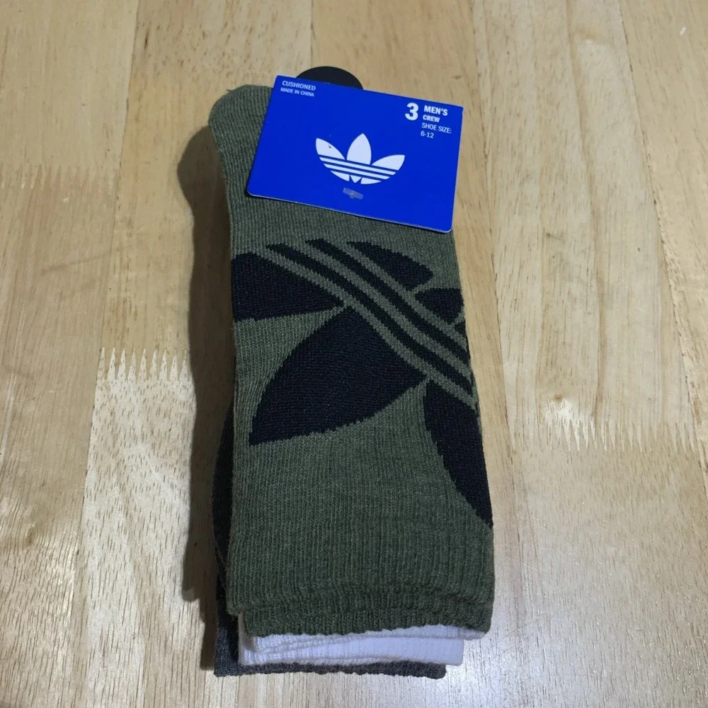 Adidas Men's Cushioned 3-Pairs Crew Socks. Size 6-12